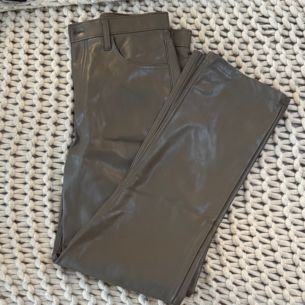 Abercrombie & Fitch Taupe Faux Leather  Pants